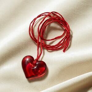 Olivia Rodrigo Bad Idea Right Glass XL Heart 'Red' Pendant Necklace